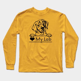 Heart My Lab, Labrador Retriever Design Long Sleeve T-Shirt